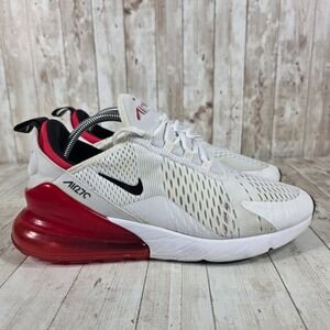 Nike Air Max 270 Men's White Red Athletic Sneakers Shoes Size 10 BV2523 100